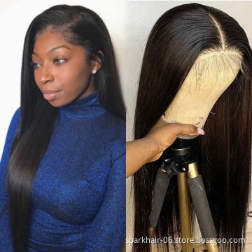 Wholesale Swiss 13X6 HD Lace Frontal Wig Pre-Plucked Brazilian Hair Wig For Black Women Human Hair Wig Transparent Lace Front